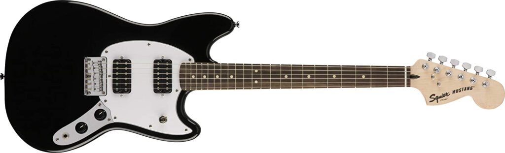 Squier by Fender Bullet Mustang HH Short Scale Beginner Electric Guitar - Black